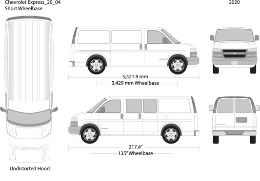 2020 Chevy Express V04 Vehicle Wrap Template