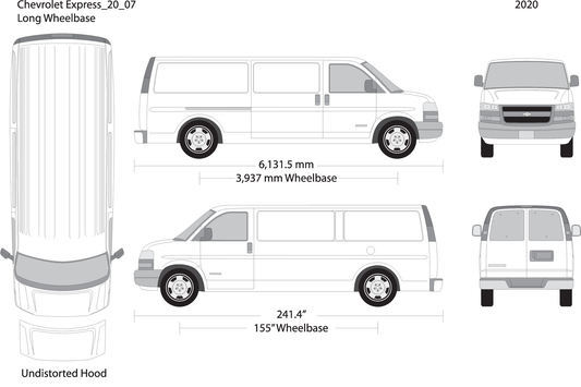 2020 Chevy Express V07 Vehicle Wrap Template