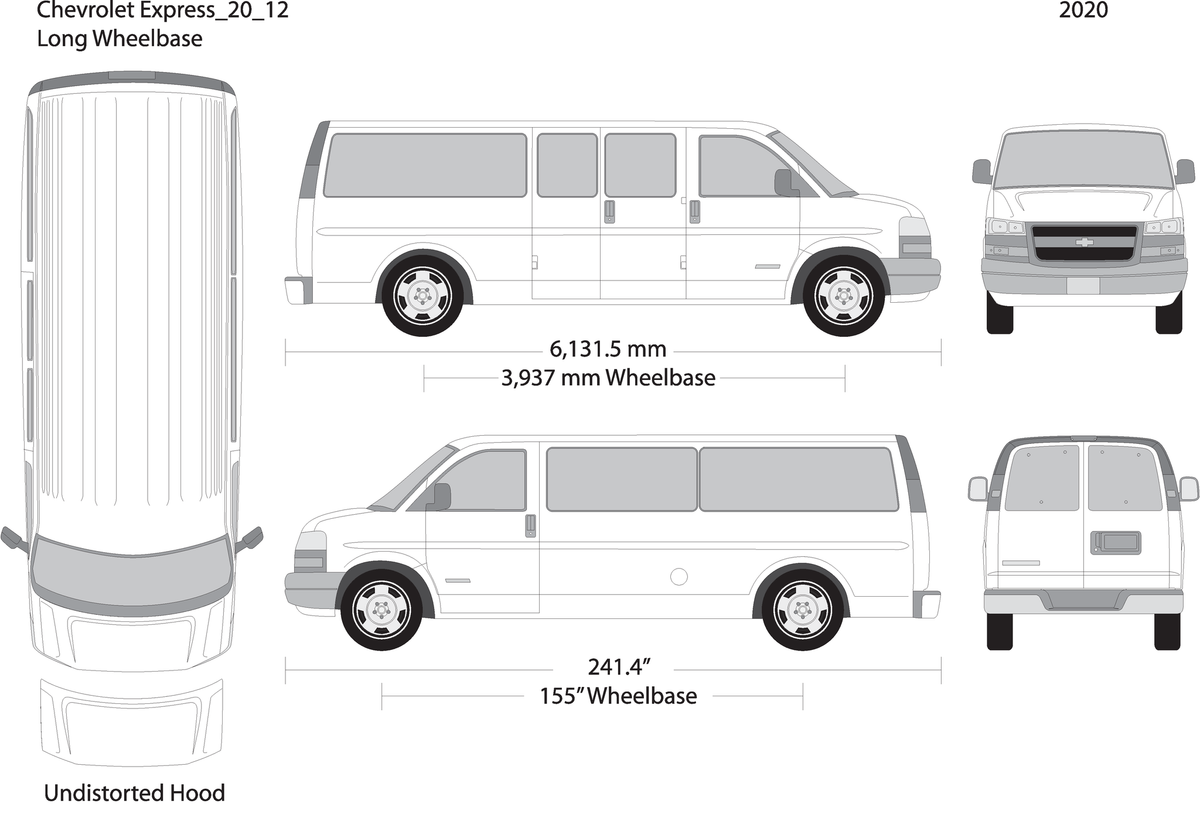 2020 Chevy Express V12 Vehicle Wrap Template