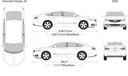2020 Chevy Impala Vector Wrap Template - GravBase