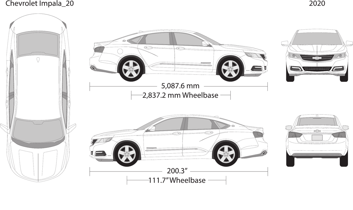 2020 Chevy Impala vector wrap template, Design-Ready PDF - GravBase