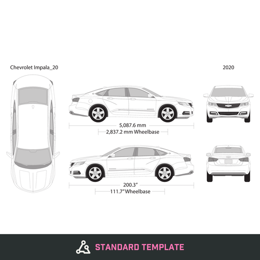 2020 Chevy Impala vector wrap template, Design-Ready PDF - GravBase