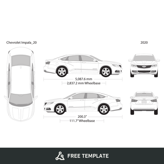 2020 Chevy Impala free vector vehicle wrap template - GravBase