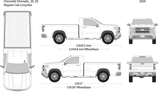 2020 Chevy Silverado 1500 V02 Vehicle Wrap Template