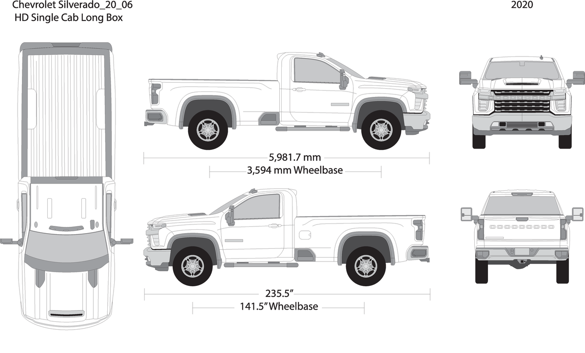 2020 Chevy Silverado 2500 3500 Hd V06 Vehicle Wrap Template