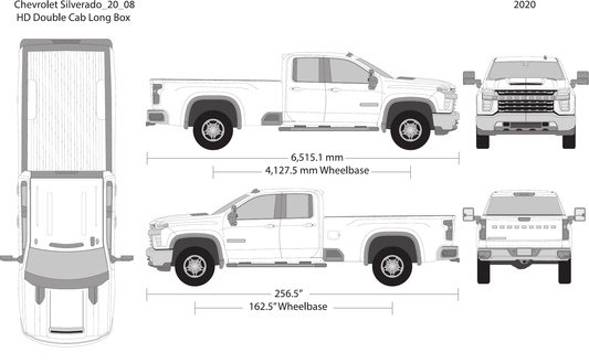 2020 Chevy Silverado 2500-3500 HD vector wrap template V08, Design-Ready PDF - GravBase