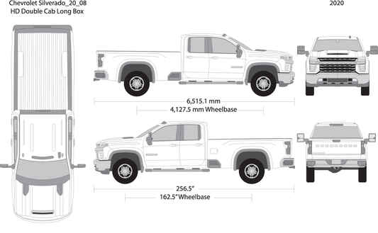 2020 Chevy Silverado 2500 3500 Hd V08 Vehicle Wrap Template