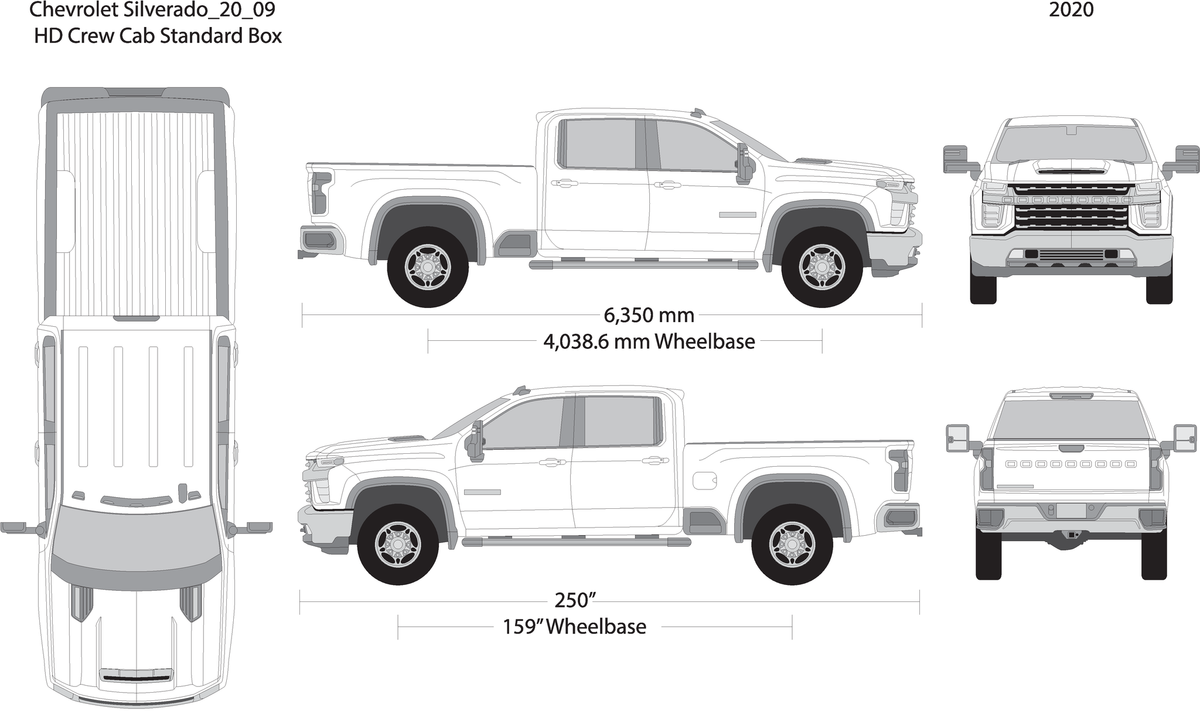 2020 Chevy Silverado 2500 3500 Hd V09 Vehicle Wrap Template