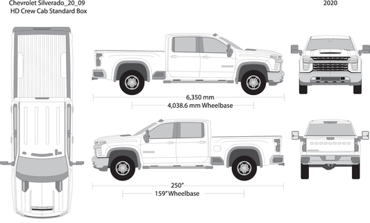 2020 Chevy Silverado 2500 3500 Hd V09 Vehicle Wrap Template