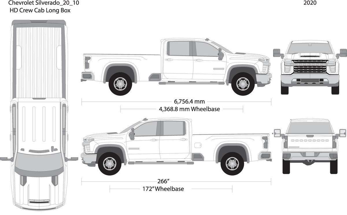 2020 Chevy Silverado 2500 3500 Hd V10 Vehicle Wrap Template