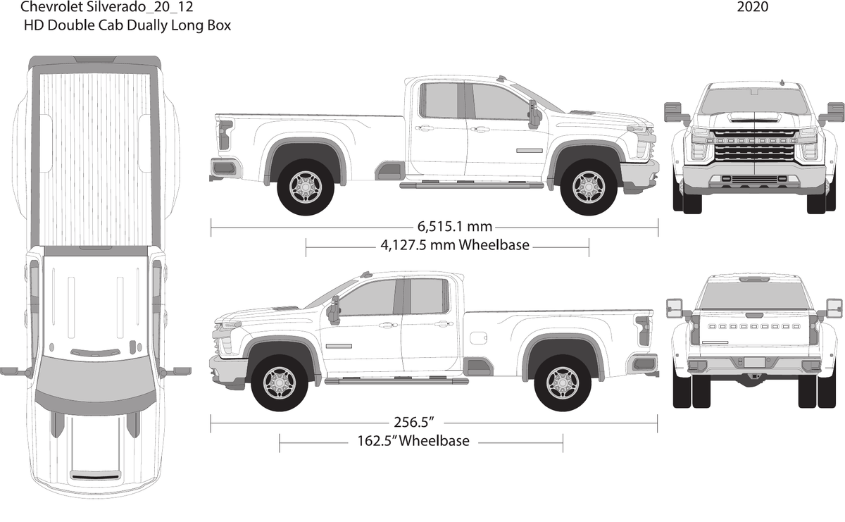 2020 Chevy Silverado 2500-3500 HD vector wrap template V12, Design-Ready PDF - GravBase