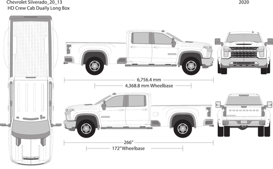2020 Chevy Silverado 2500-3500 HD vector wrap template V13, Design-Ready PDF - GravBase