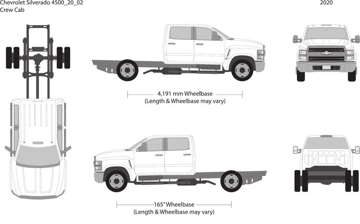 2020 Chevy Siverado 4500 vector wrap template V02, Design-Ready PDF - GravBase