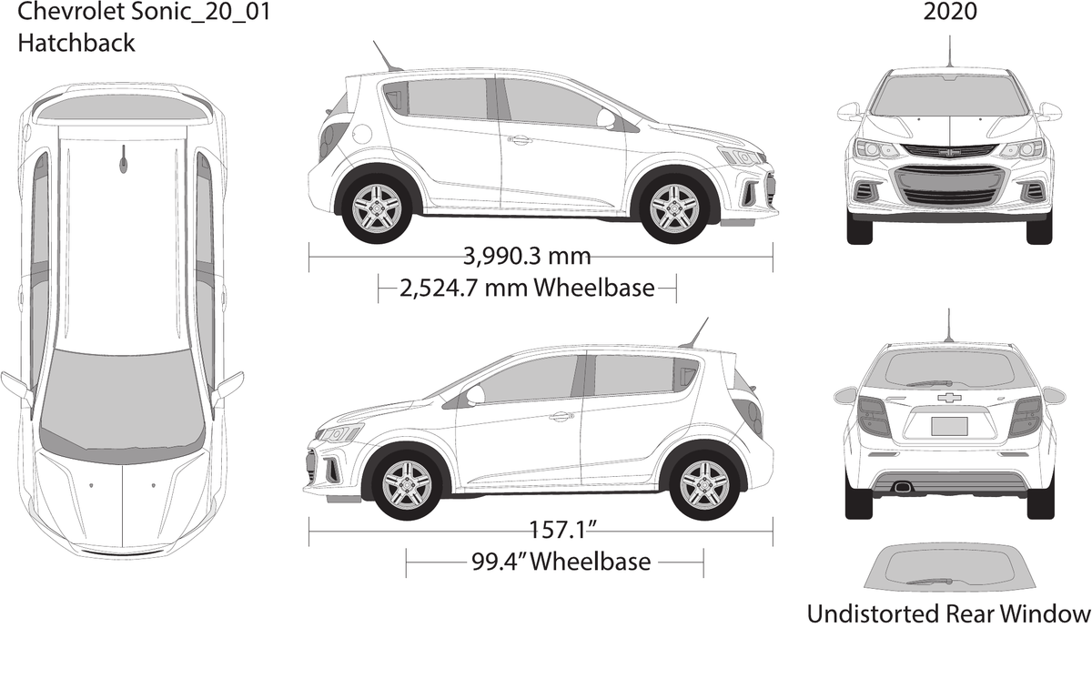 2020 Chevy Sonic vector wrap template, Design-Ready PDF - GravBase