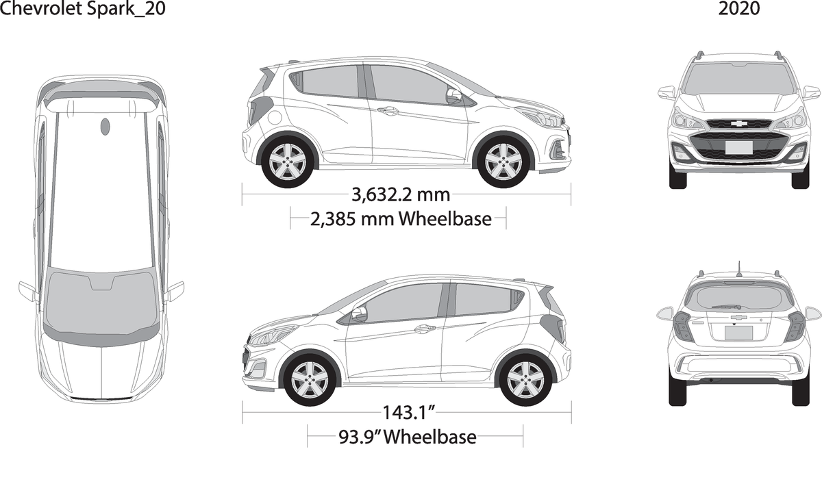 2020 Chevy Spark V20 Vehicle Wrap Template