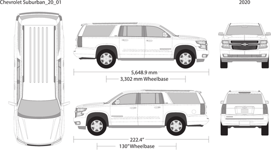 2020 Chevy Suburban Vector Wrap Template - GravBase