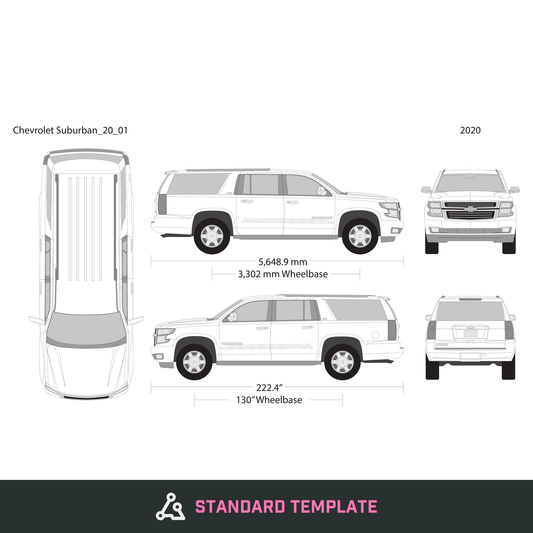 2020 Chevy Suburban vector wrap template, Design-Ready PDF - GravBase