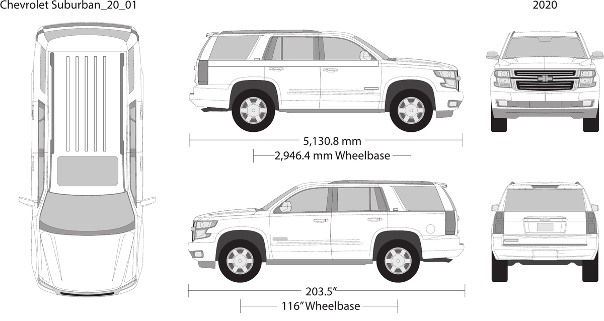 2020 Chevy Tahoe Vector Wrap Template - GravBase