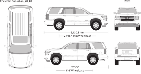 2020 Chevy Tahoe vector wrap template, Design-Ready PDF - GravBase