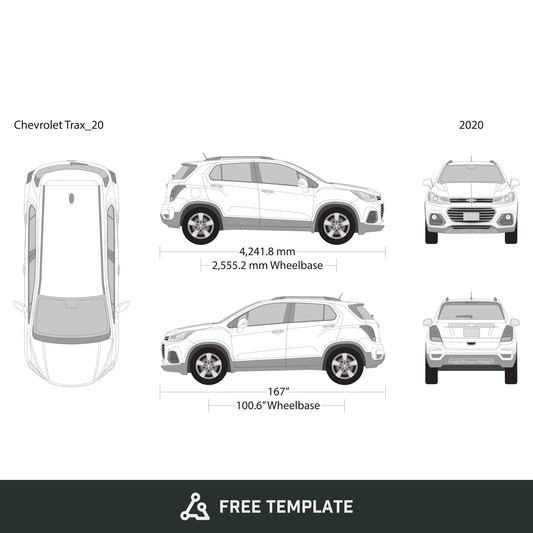 2020 Chevy Trax free vector vehicle wrap template - GravBase