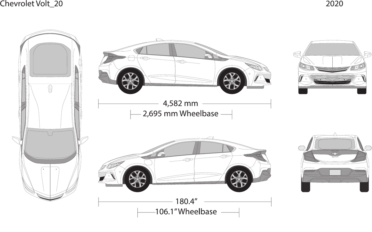 2020 Chevy Volt vector wrap template, Design-Ready PDF - GravBase