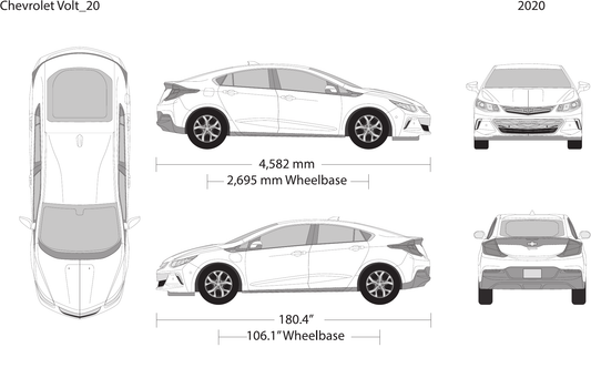 2020 Chevy Volt vector wrap template, Design-Ready PDF - GravBase