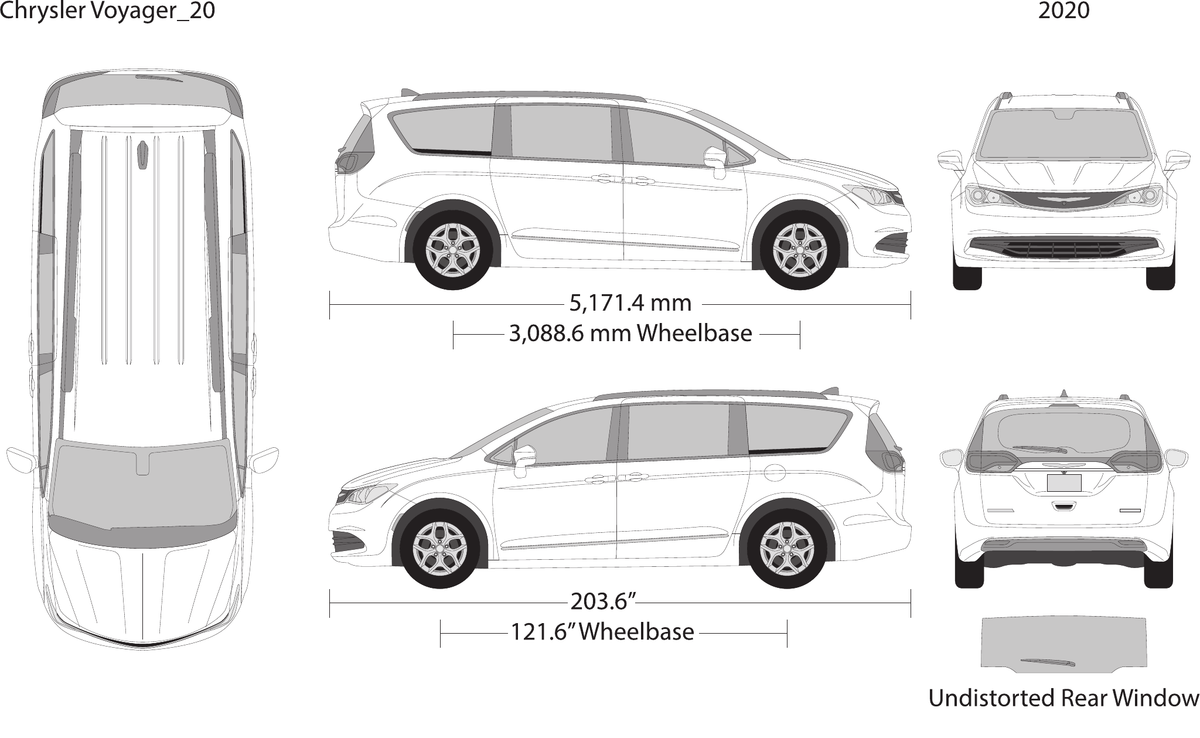 2020 Chrysler Voyager vector wrap template, Design-Ready PDF - GravBase