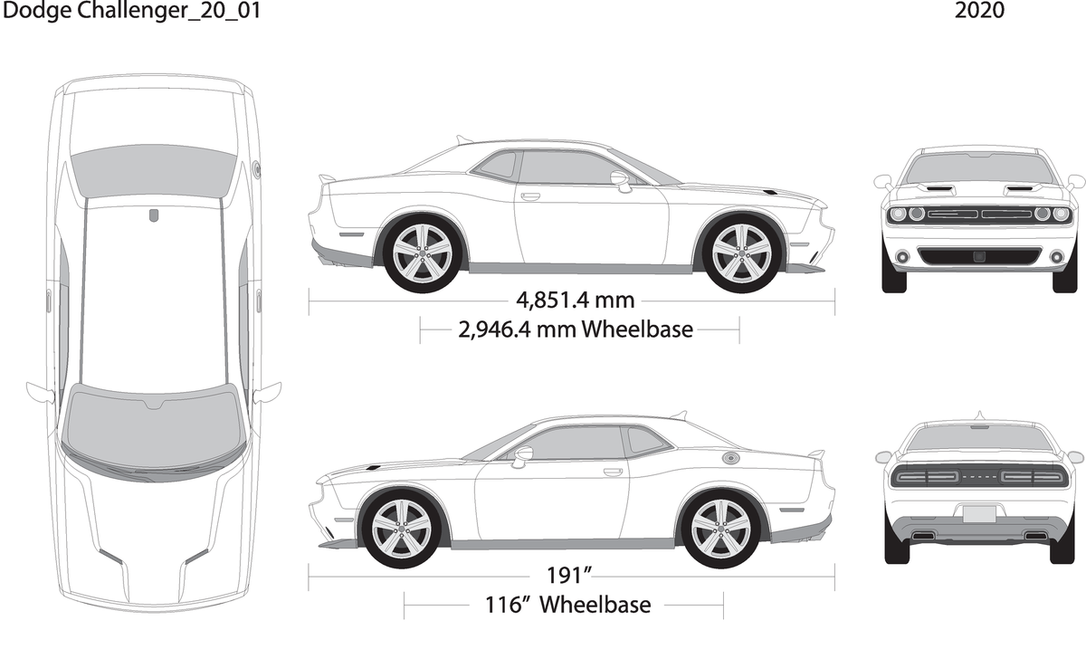 2020 Dodge Challenger V01 Vehicle Wrap Template
