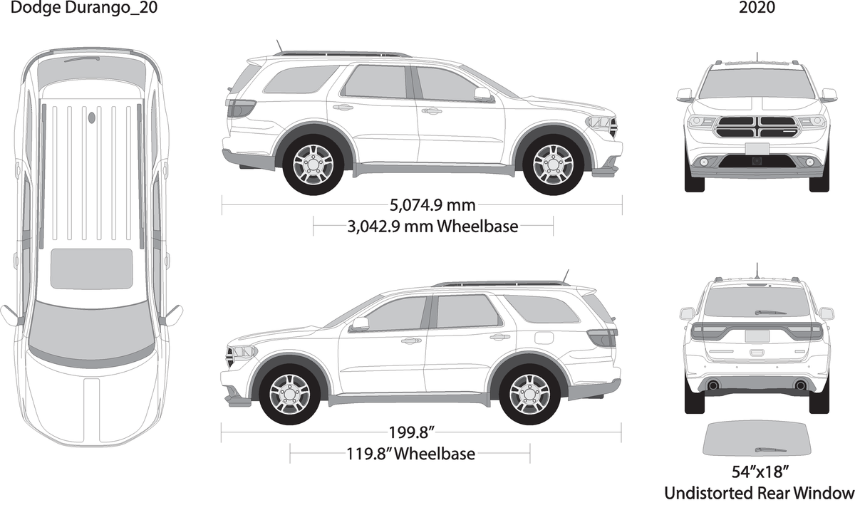 2020 Dodge Durango V20 Vehicle Wrap Template