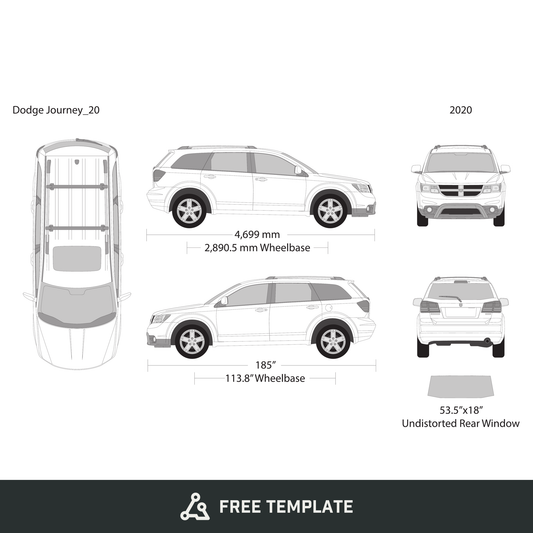 2020 Dodge Journey free vector vehicle wrap template - GravBase