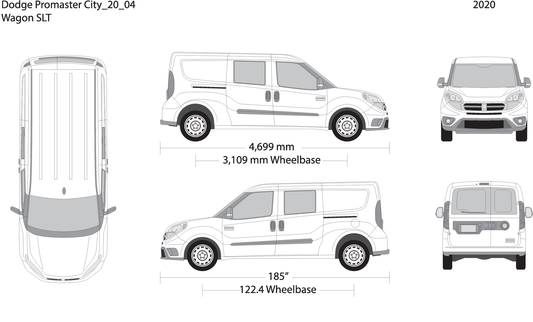 2020 Dodge Promaster City V04 Vehicle Wrap Template