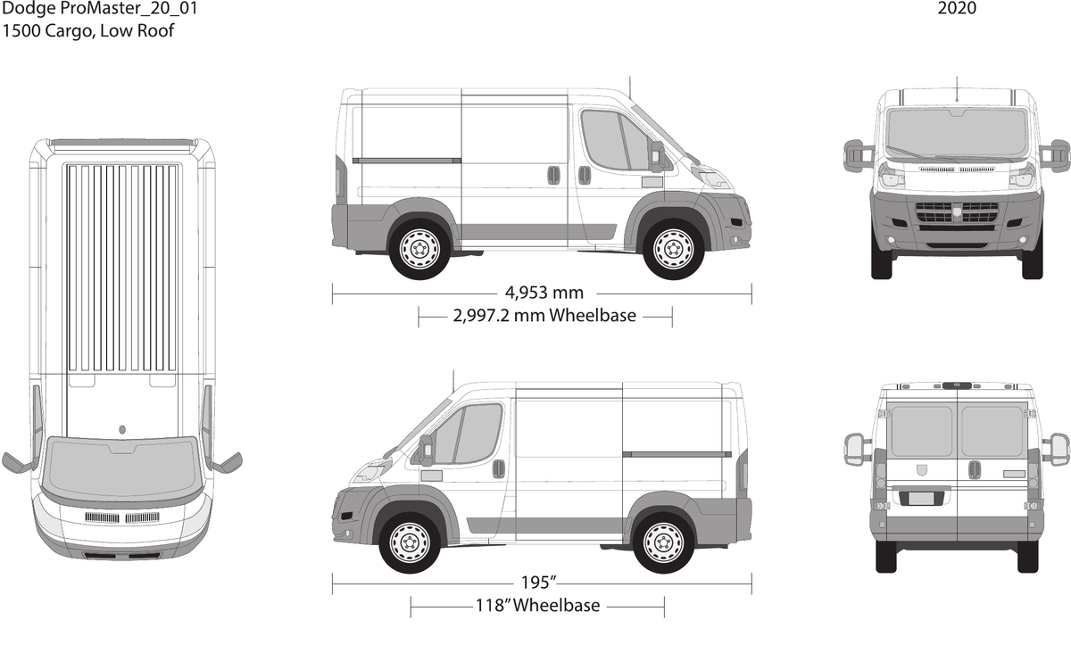 2020 Dodge Promaster vector wrap template V01, Design-Ready PDF - GravBase
