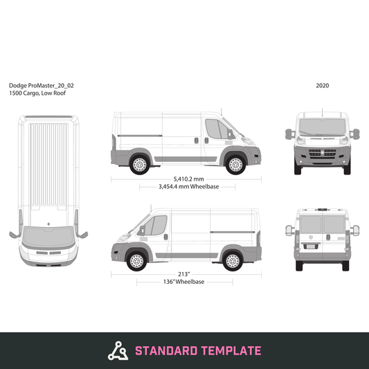 2020 Dodge Promaster vector wrap template V02, Design-Ready PDF - GravBase