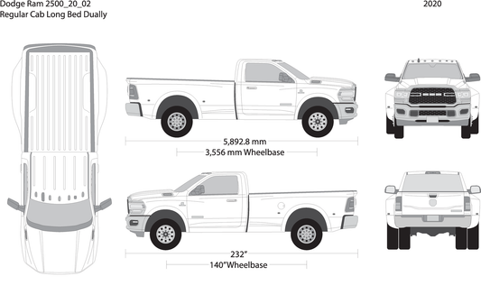 2020 Dodge Ram 2500 3500 V02 Vehicle Wrap Template