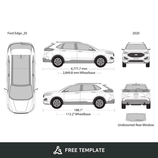 2020 Ford Edge free vector vehicle wrap template - GravBase