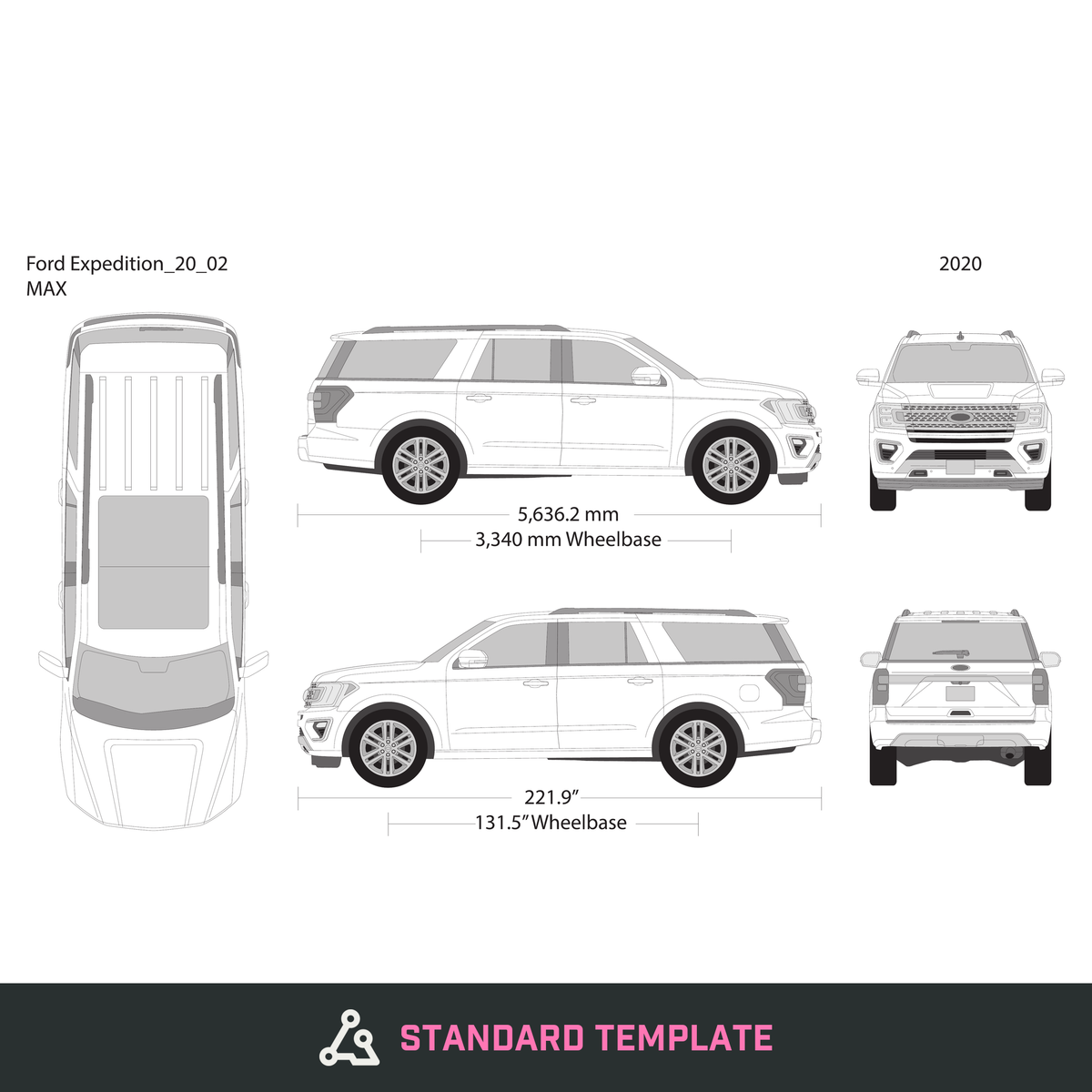 2020 Ford Expedition vector wrap template V02, Design-Ready PDF - GravBase
