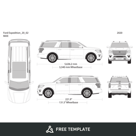 2020 Ford Expedition free vector vehicle wrap template - GravBase