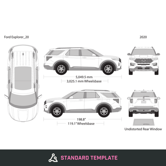 2020 Ford Explorer vector wrap template, Design-Ready PDF - GravBase