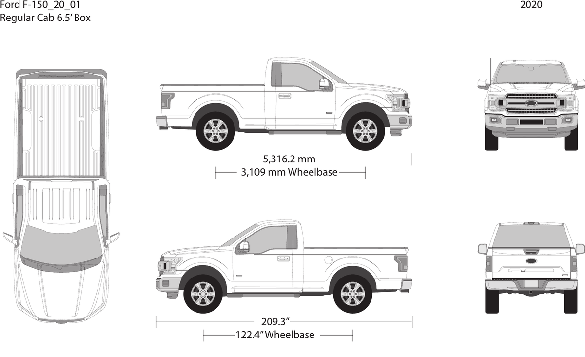 2020 Ford F-150 vector wrap template V01, Design-Ready PDF - GravBase