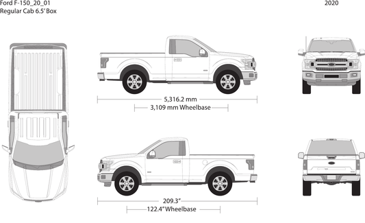 2020 Ford F-150 vector wrap template V01, Design-Ready PDF - GravBase