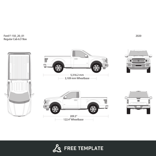 2020 Ford F-150 free vector vehicle wrap template - GravBase