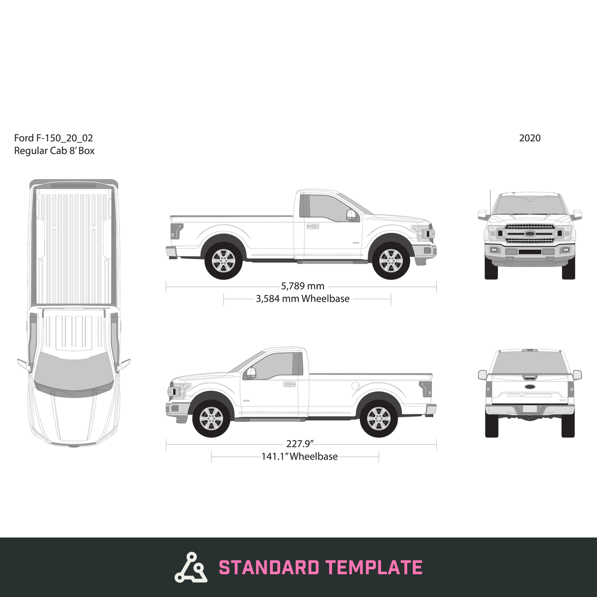 2020 Ford F-150 vector wrap template V02, Design-Ready PDF - GravBase
