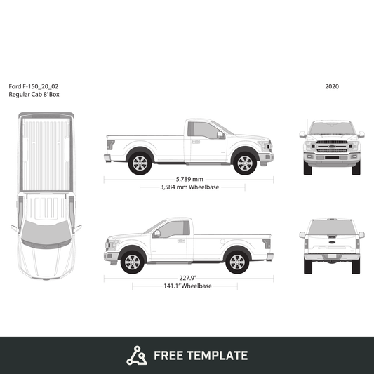 2020 Ford F-150 free vector vehicle wrap template - GravBase
