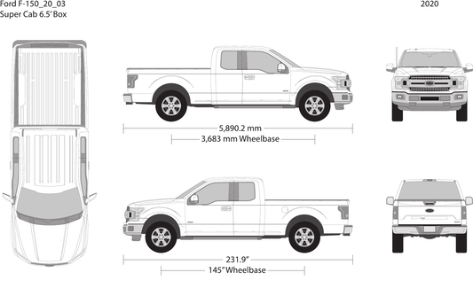 2020 Ford F-150 vector wrap template V03, Design-Ready PDF - GravBase
