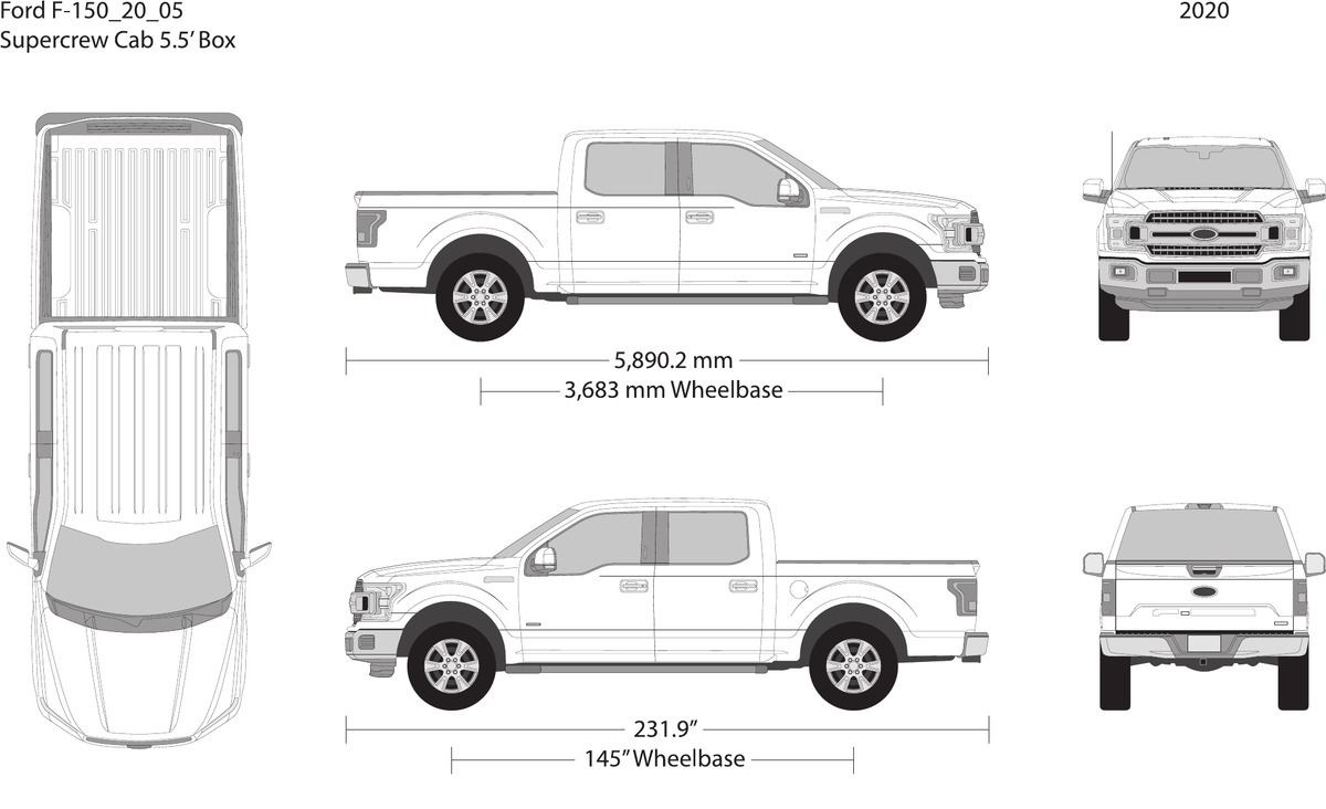2020 Ford F-150 vector wrap template V05, Design-Ready PDF - GravBase