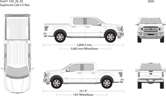 2020 Ford F-150 vector wrap template V05, Design-Ready PDF - GravBase