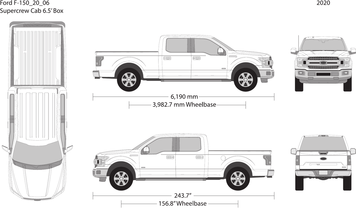 2020 Ford F-150 vector wrap template V06, Design-Ready PDF - GravBase
