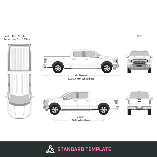 2020 Ford F-150 vector wrap template V06, Design-Ready PDF - GravBase