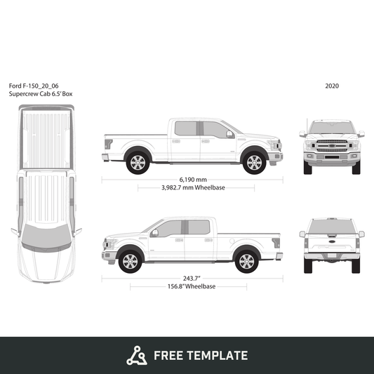 2020 Ford F-150 free vector vehicle wrap template - GravBase