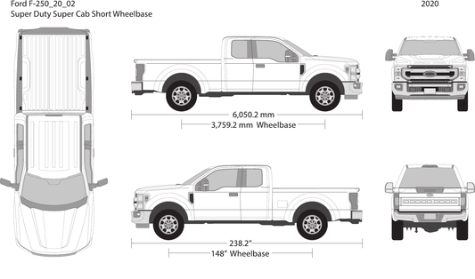 2020 Ford F-250 Vector Wrap Template - GravBase